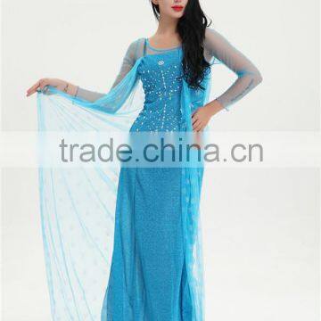 Hot Party Cosplay Costume With Gauze Long Sleeve Flash Froze Elsa Princess Dress photo-3