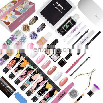 Acrylic Nail Set Poly Gel Kit With Nail Tools Nails Sequins Base and Top Cost uv Lamp photo-4