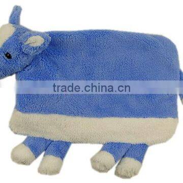 lovely blue cow plush skin toy/plush cow