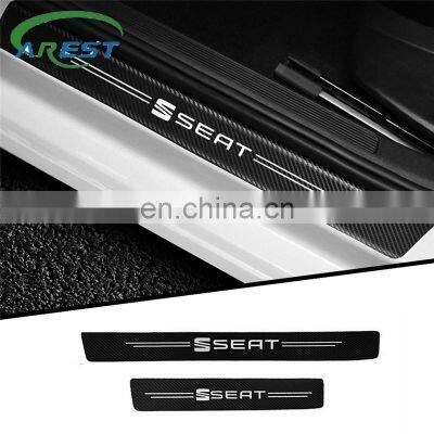 4pcs car sticker door carbon Fiber Sill Plate Refit accessories