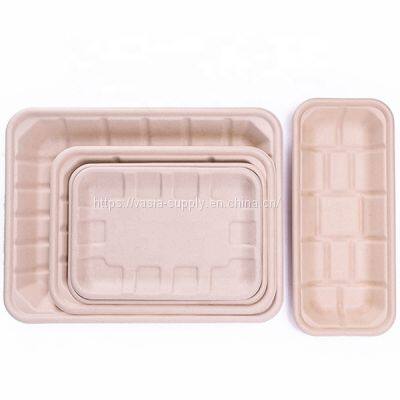 OEM & ODM customized offered bagasse rectangle trays