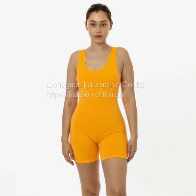 Custom Design garment dye classic tank biketard bodysuit