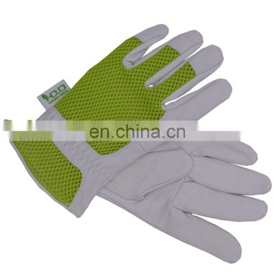 HANDLANDY green bulk custom leather driving goatskin leather work safety gardening gloves