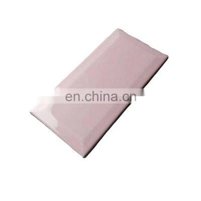 75x150 pink flat,wavy,beveled edge ceramic glazed kitchen bathroom subway ceramic wall tile OW151