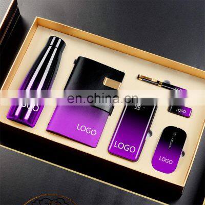 Annual Luxury Corporate Gift Set For Vip Customer,Unique Promotion Business Gift Set With Vacuum Cup Notebook Mouse