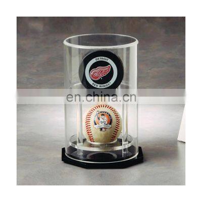 New Arrival Clear Cylinder Baseball Holder Single Acrylic Ball Display Case