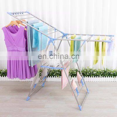 Multi-purpose Free Standing Folding Clothes Drying Rack Household Stainless Steel Rectangular Heavy Duty Clothes Drying Rack photo-3