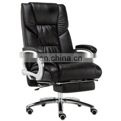 home white leather boss computer desk chair reclining swivel executive ergonomic massage office chairs with footrest for office