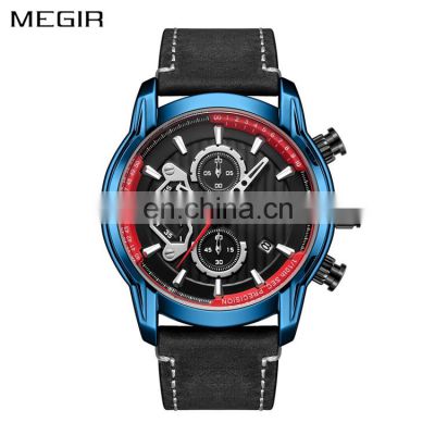 MEGIR 2104 Men Original Brand Watches Luxury Minimalist Analog Quartz Date Showed China Watch