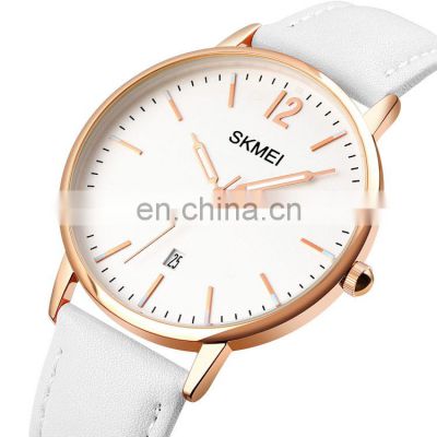 Skmei 1724 Big Face Ladies Quartz Watch Minimal Fashion Leather Classic Analogue Watches Women