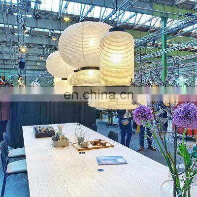 White Paper Pendant Light With Black Finish And Milky Hotel Chandelier LED Lights photo-2