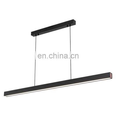 Simple Modern Long Strip Lamp with Adjustable Cord Suspension Hanging Lamp for Office Commercial Area Linear LED Pendant Light