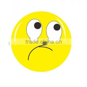 Yellow Hi vis round smile sticker reflector for safety