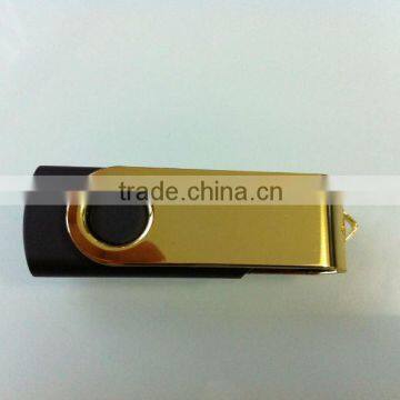 8GB Golden Swivel USB Flash Drive For Corporate Gifts