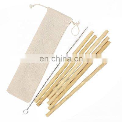 Friendly Biodegradable Bamboo Drinking Straws Can Customized Logo Recycle Bamboo Straws