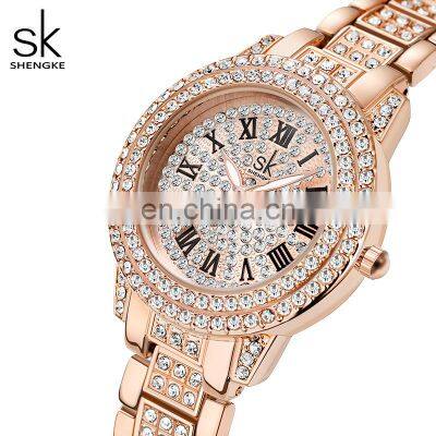 SHENGKE Hot Sale Diamond Watch K0162L For Females Bling Bling Watch Luxury Watches Relogio Feminino