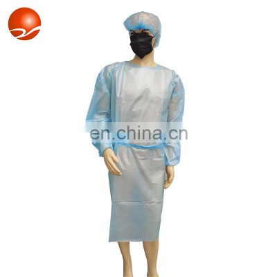 Isolation Gown Level 2 Isolation Surgical Disposable PE Coated PP Non Woven Gown