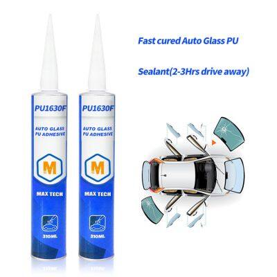 Polyurethane Windshield Adhesive with Fast Curing Formula - High Bond Strength Window Sealant Compound - Easy to Apply Automotive Glass Glue - Windshield Sealant Black - Vehicle & RV Polyurethane Glue