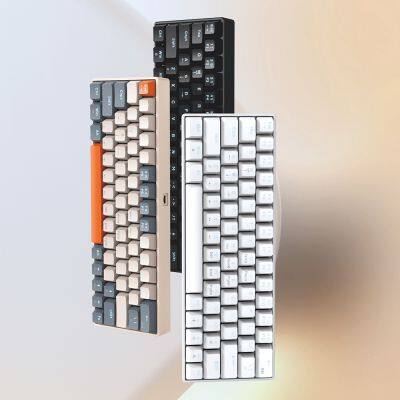 2023 Free Wolf T60 Mechanical Keyboard Color Matching Customized Notebook Office Computer 62 Keys Russian Luminous Game Keyboard