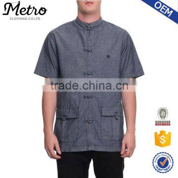 Cheap Custom Work Mens Shirts in Dark Indigo