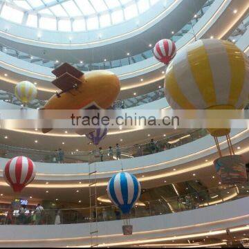Shopping mall christmas decoration atrium multi-color hot air bolloon