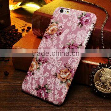 Rose flower polyester skin european style colorful minion case for Iphone 6 4.7 5.5 inch