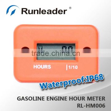 LCD Waterproof Racing Inductive Motocross Hour Meter Orange