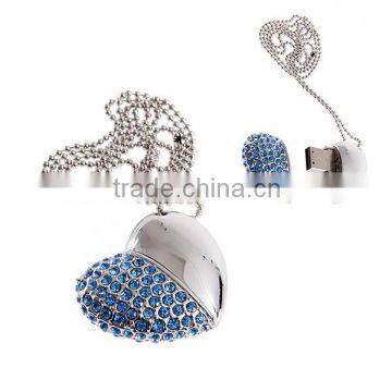 Heart shape Jewel usb flash drive/ crystal USB flash memory