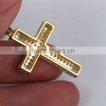 New Model Sterling Silver Small Cross Pendant Micro Setting AAA CZ Wholesale photo-4