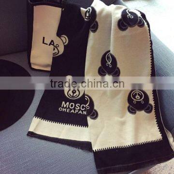 New Ladies Fashion Bear Printed Pashmina Wool Scarf photo-5