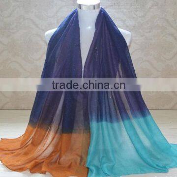 Wholesale New Design Autumn Fashion Gradient Cotton Glitter Woman Shawl