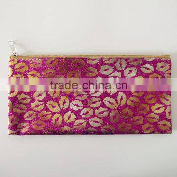 Osni fashion Customed colorful Glitter pouch /pencil pouch /case /bag with spot logo