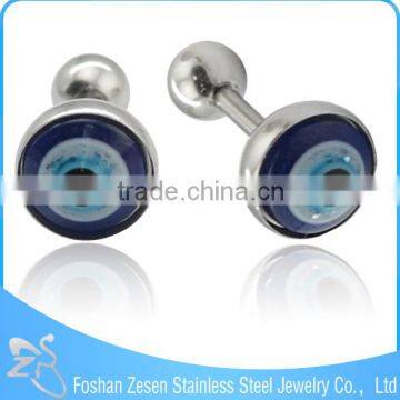 ES01591 Surgical Steel Mens Stud Earrings Fashion Round Small Evil Eye Earrings photo-2