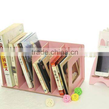 Office Foldable wooden storage box wooden Book Shelf Home desk bookend