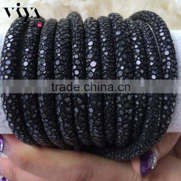 Chocolate black stingray fish skin cord galuchat stingray leather string real stingray leather cord best online shopping sites