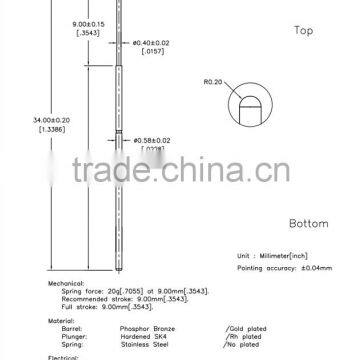 SP1-058340-D01 PCB socket test needle with good quality and gold plated