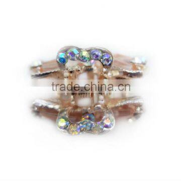 Bowknot Design Hair Claw With Glass Beads & Stones photo-6