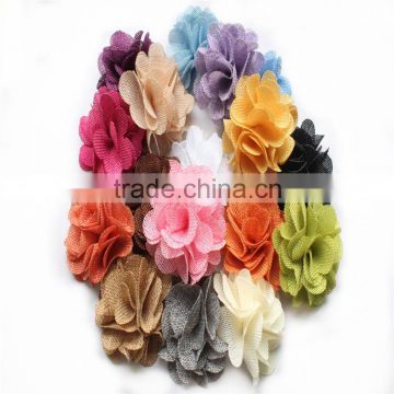 Popular cheap burlap christmas gift flower, fashion doll toy, Kid's Headbands Dress Hats accessories