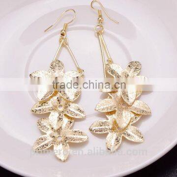 New Design Flower Dangle Jewelry Matte Long Earring Hook Wholesale photo-5