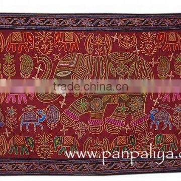 Handmade Embroidered Wall Hanging Tapestry In Cotton ethnic indian wall motif wall Hangings