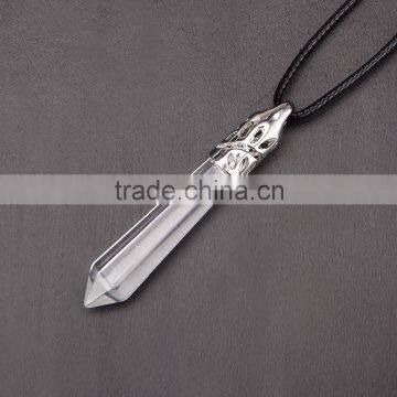 Beautiful 1pcs Clear Quartz Silver Jewelry Necklace Pendant