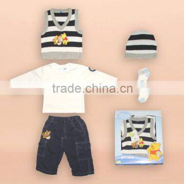 2015 baby gift set sweater baby clothes winnie the pooh newborn baby clothing sweater