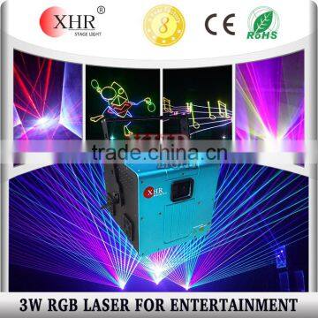 XHR 3w 3watt night club laser Full color ilda animation laser lighting pangolin rgb