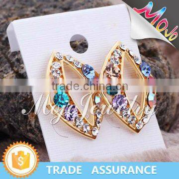 Fashion Brazilian Crystal Gold Earrings Wholesale with New Model Design