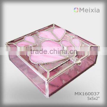 MX1600037 tiffany style stained glass heart shaped jewelry boxes for valentine gift