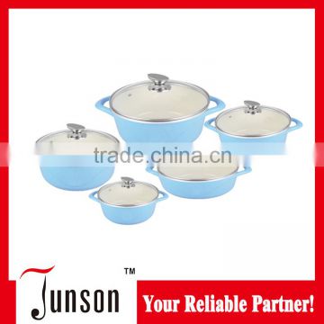 10pcs promotional aluminum multifunction ceramic cookware set/European Style Cooking Pot