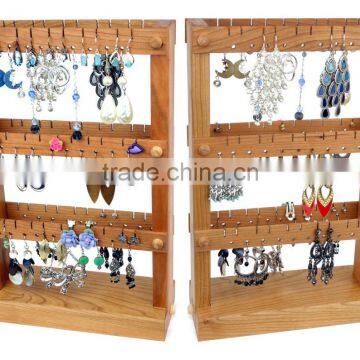 usefull wooden jewelry pierced earring holder