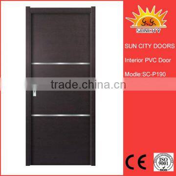 SC-P190 High Quality Best Service PVC Interior Doors With Aluminum Strips