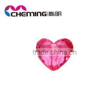 Machine made faceted acrylic crystal heart beads wholesale