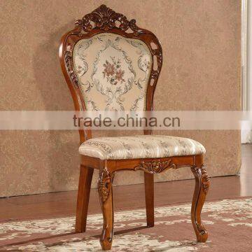 Foshan homely furniture antique carved solid wood backed chair